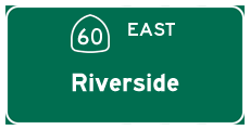 Continue east on California 60 to Riverside