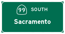 Continue south on California 99 to Sacramento