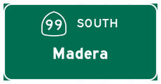 Continue south on California 99 to Madera and Fresno