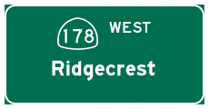 Continue west to Ridgecrest