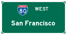 Continue west on Interstate 80 to San Francisco