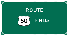 U.S. 50 ends