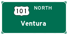 Continue to U.S. 101 north (west) to Ventura