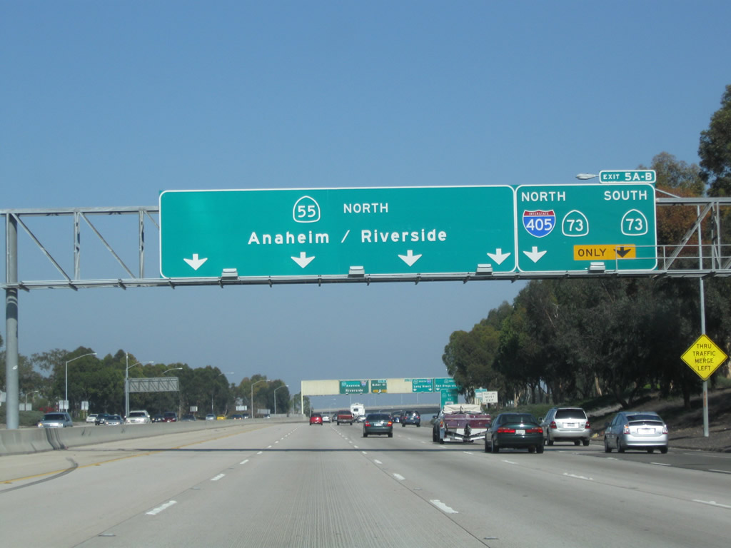 Exit numbers on tabs in California