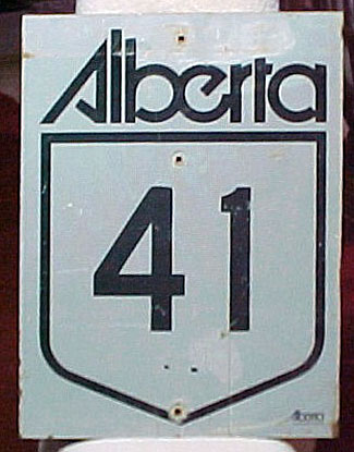 Alberta Provincial Highway 41 sign.