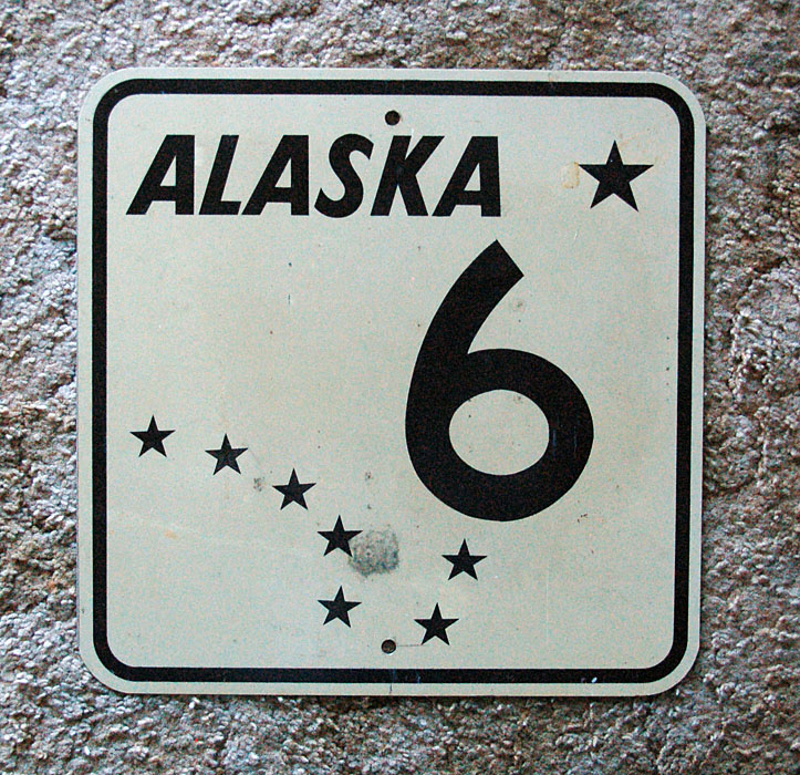 Alaska State Highway 6 sign.