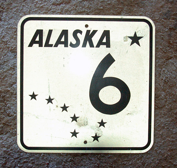 Alaska State Highway 6 sign.