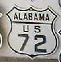 Alabama U.S. Highway 72 sign.
