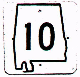 Alabama State Highway 10 sign.