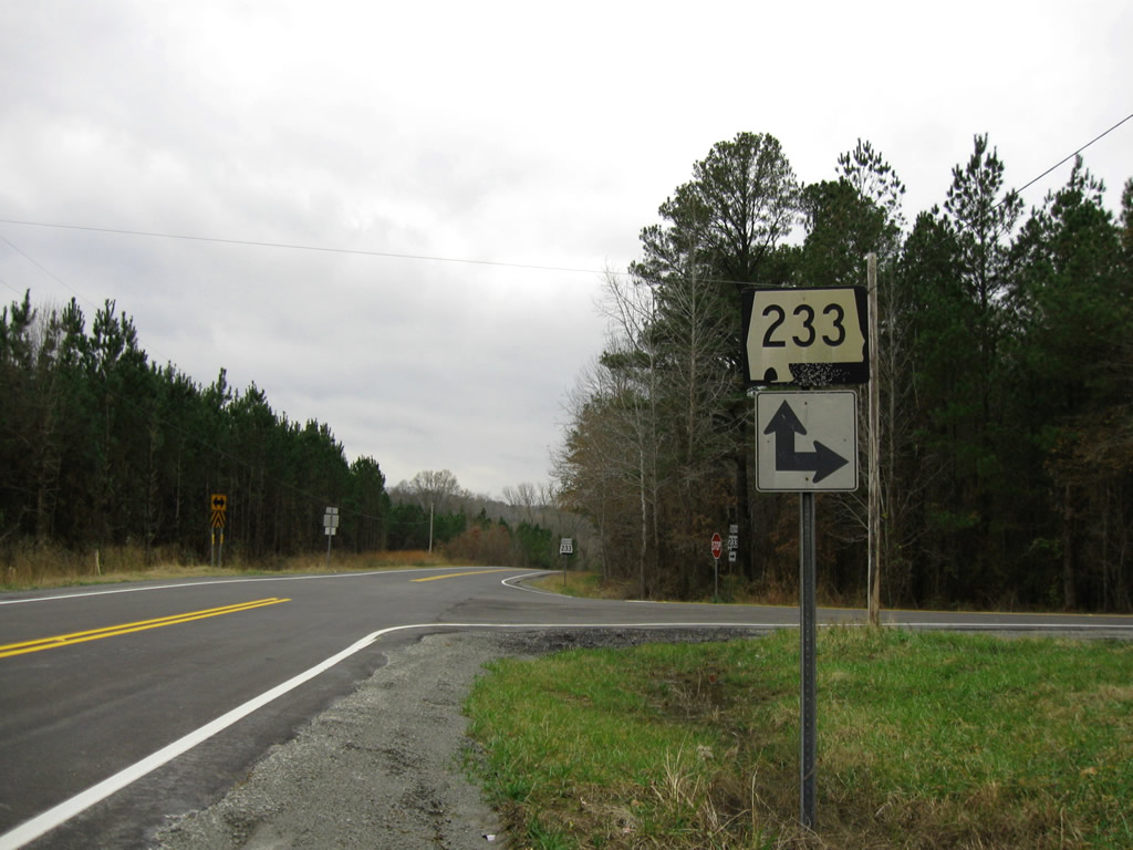 Alabama State Highway 233 sign.