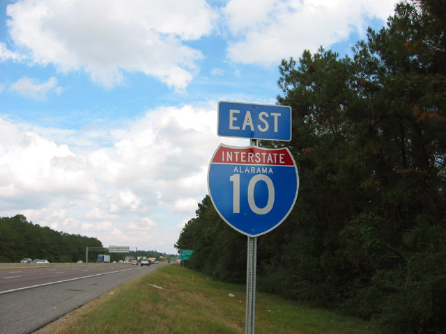 Alabama Interstate 10 sign.