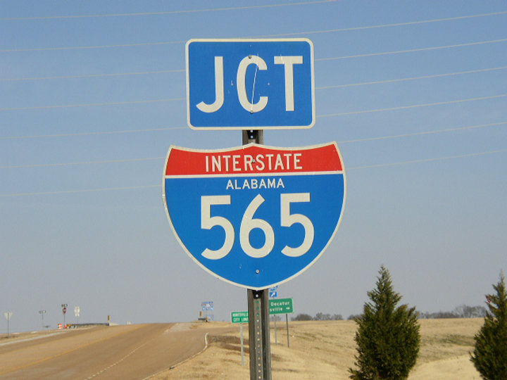 Alabama Interstate 565 sign.