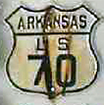 Arkansas U.S. Highway 70 sign.