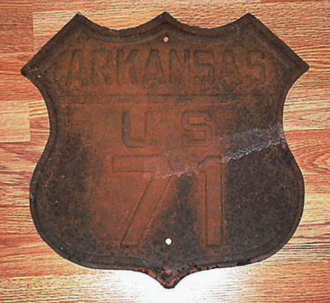 Arkansas U.S. Highway 71 sign.