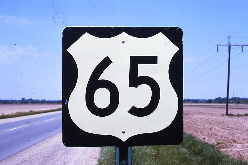 Arkansas U.S. Highway 65 sign.