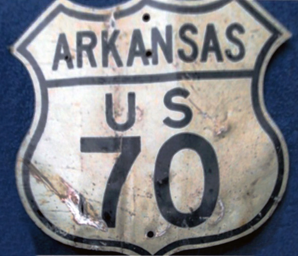 Arkansas U.S. Highway 70 sign.
