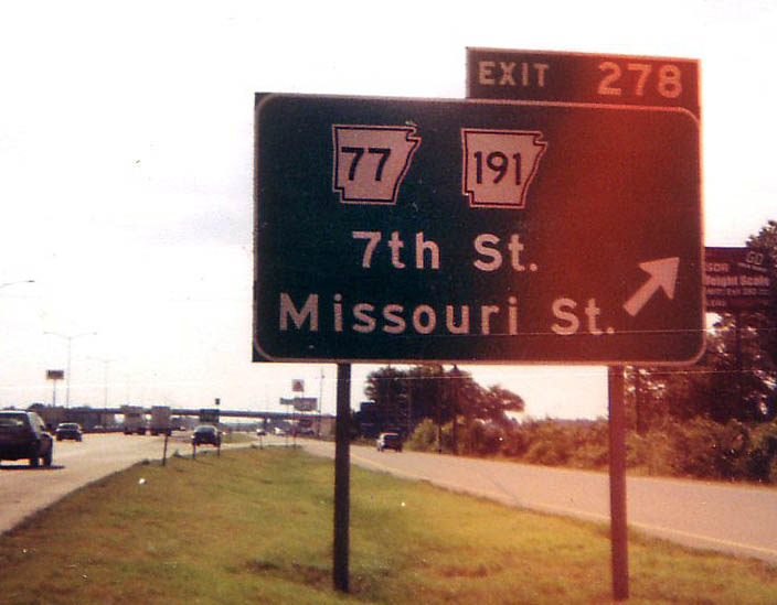 Arkansas - State Highway 191 and State Highway 77 sign.