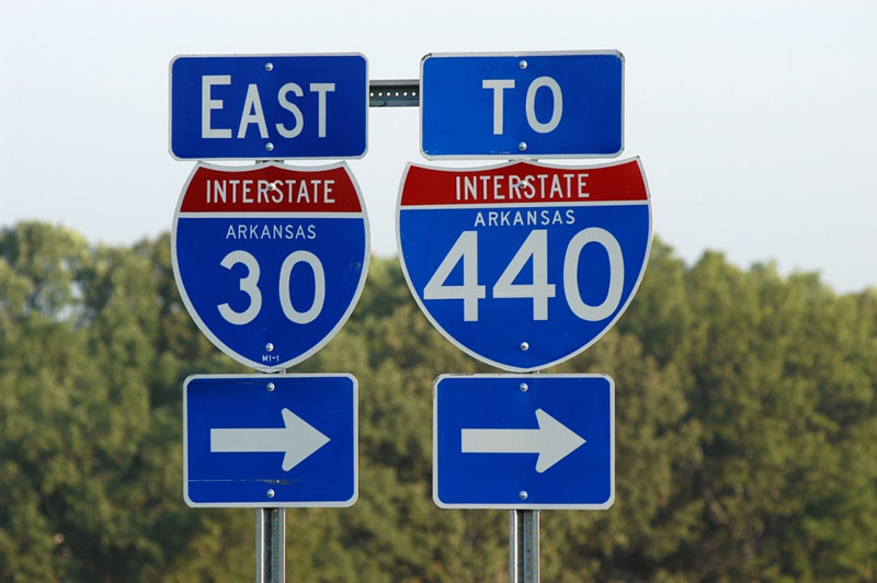 Arkansas - Interstate 440 and Interstate 30 sign.