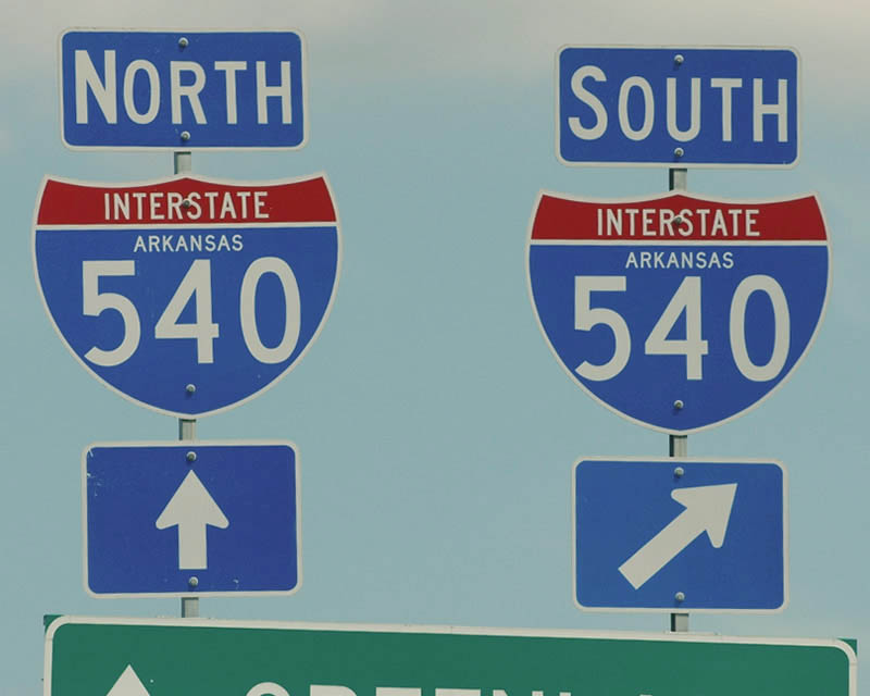 Arkansas Interstate 540 sign.