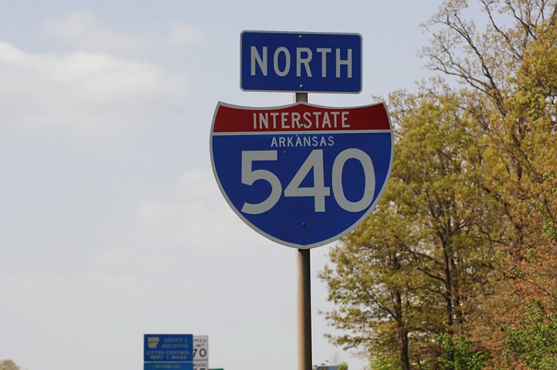 Arkansas Interstate 540 sign.