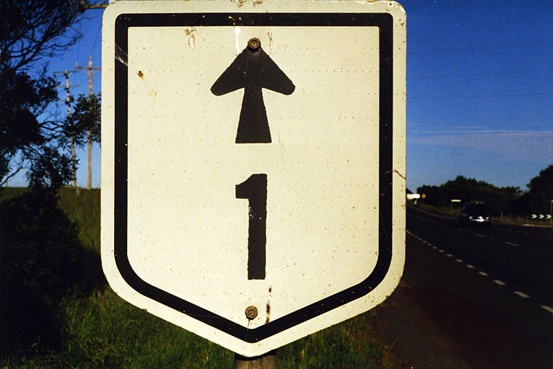 Australia National Route 1 sign.