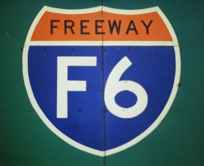 Australia New South Wales freeway F6 sign.