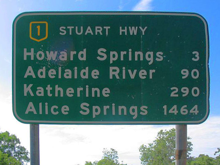 Australia National Highway 1 sign.