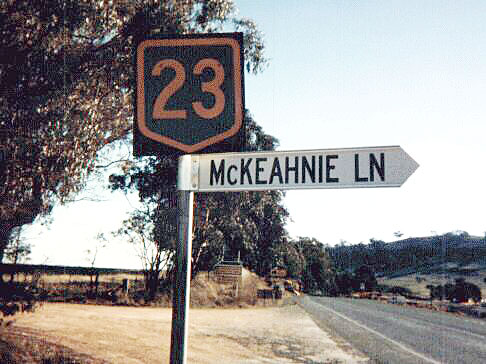Australia National Highway 23 sign.