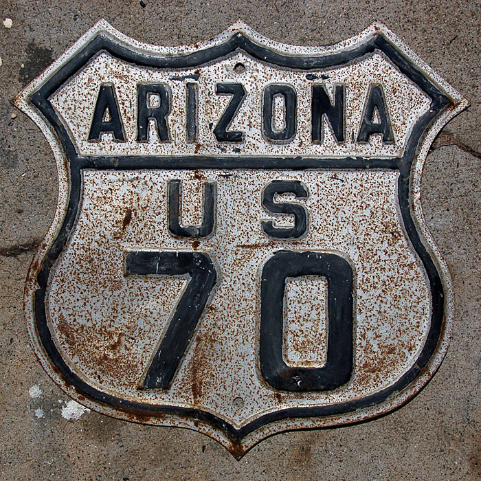 Arizona U.S. Highway 70 sign.