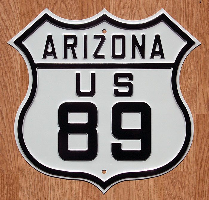 Arizona U.S. Highway 89 sign.