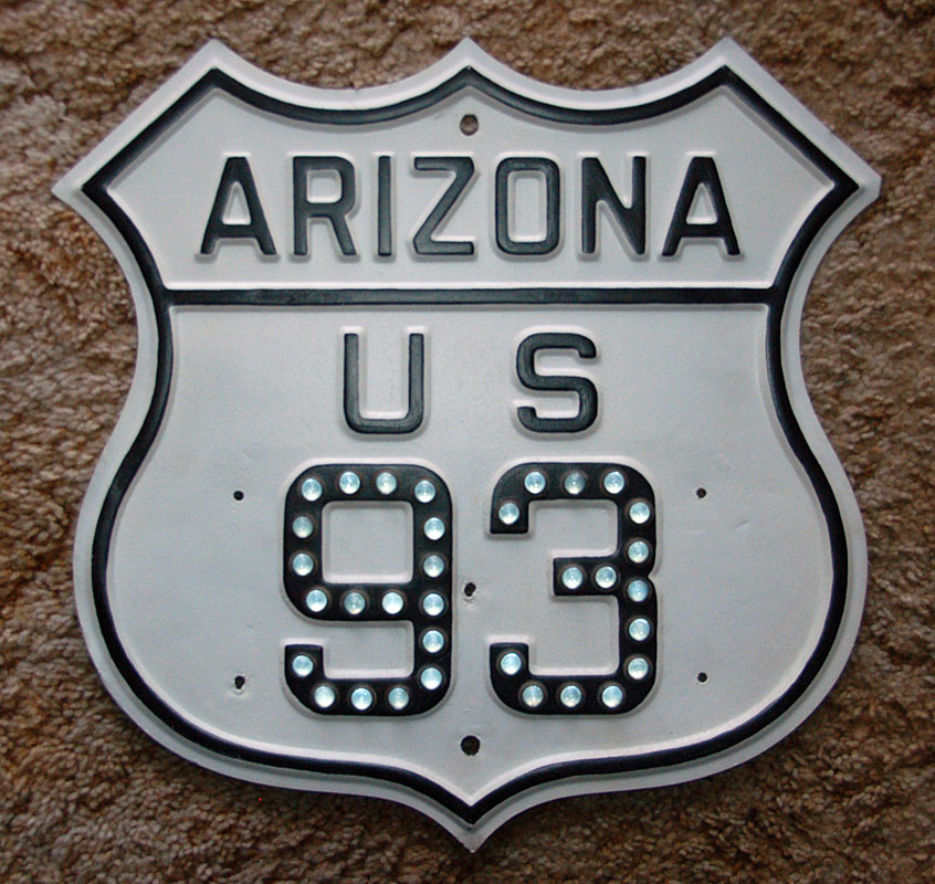 Arizona U.S. Highway 93 sign.