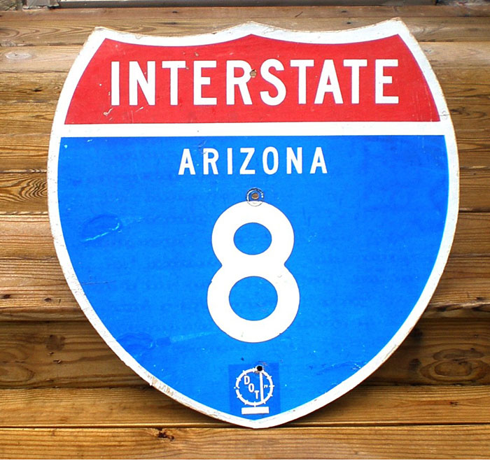 Arizona Interstate 8 sign.