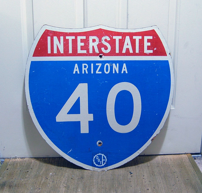 Arizona Interstate 40 sign.