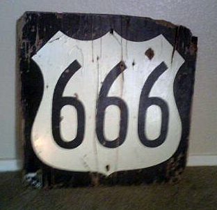 Arizona U.S. Highway 666 sign.