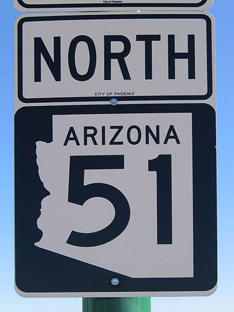 Arizona State Highway 51 sign.