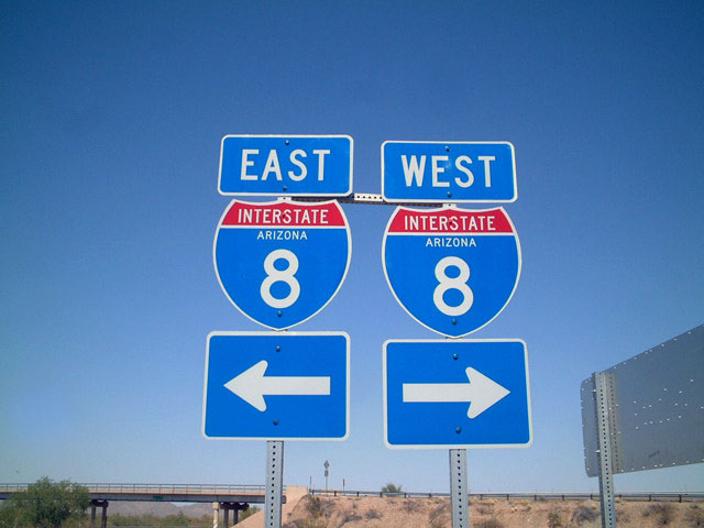 Arizona Interstate 8 sign.