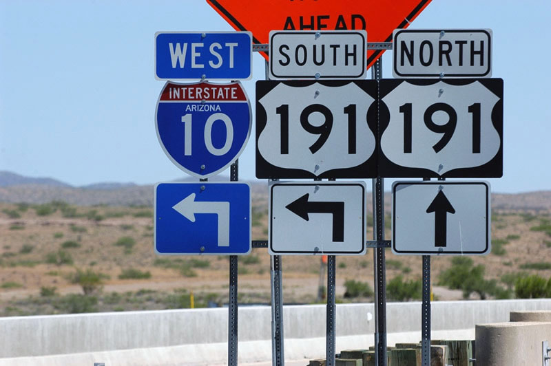 Arizona - U.S. Highway 191 and Interstate 10 sign.