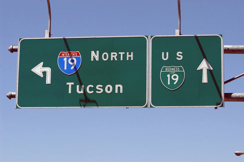 Arizona - business loop 19 and Interstate 19 sign.