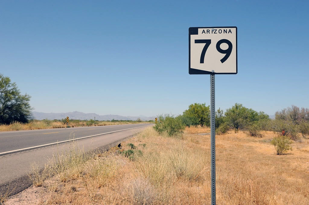 Arizona State Highway 79 sign.