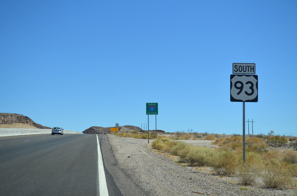 Arizona - Interstate 11 and U.S. Highway 93 sign.