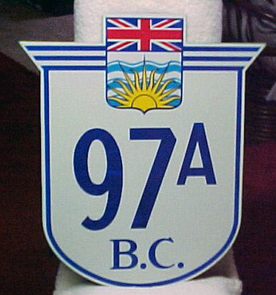British Columbia provincial highway 97A sign.