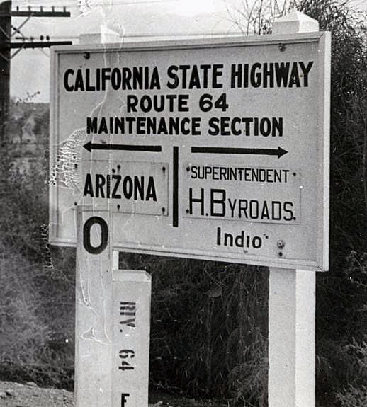 California State Highway 64 sign.