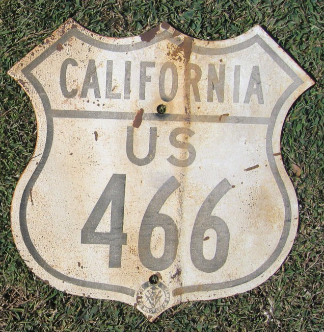 California U.S. Highway 466 sign.
