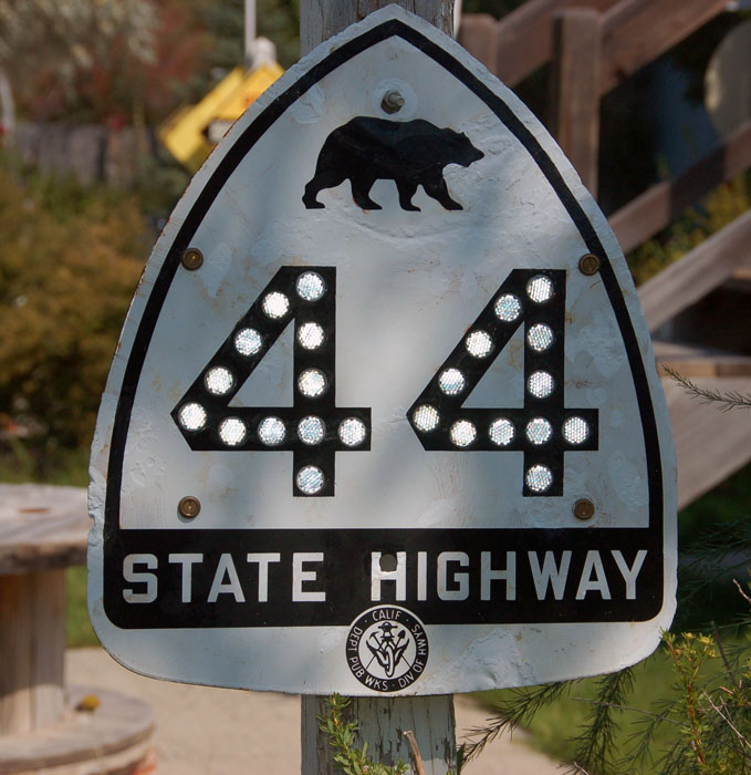 California - State Highway 44 and State Highway 37 sign.