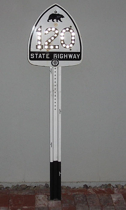 California - State Highway 120 and State Highway 49 sign.