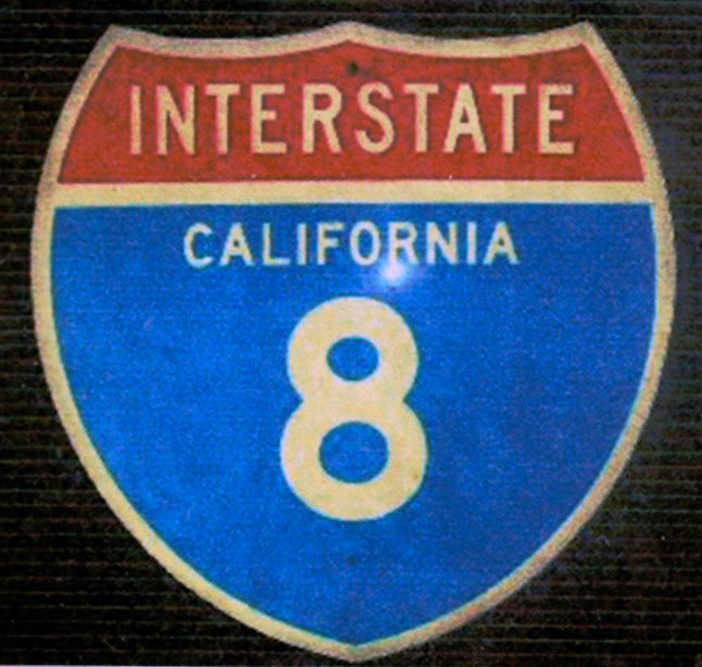 California Interstate 8 sign.