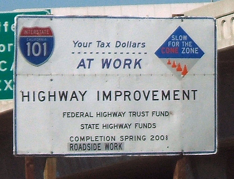 California Interstate 101 sign.