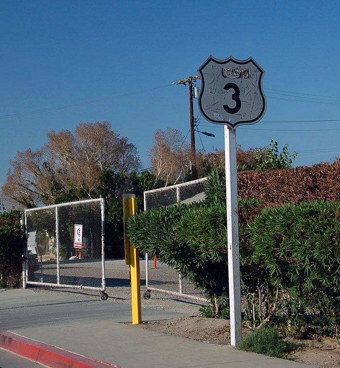 California - U.S. Highway 4, U.S. Highway 3, U.S. Highway 2, and U.S. Highway 1 sign.