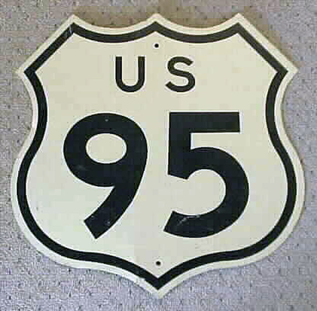California U.S. Highway 95 sign.
