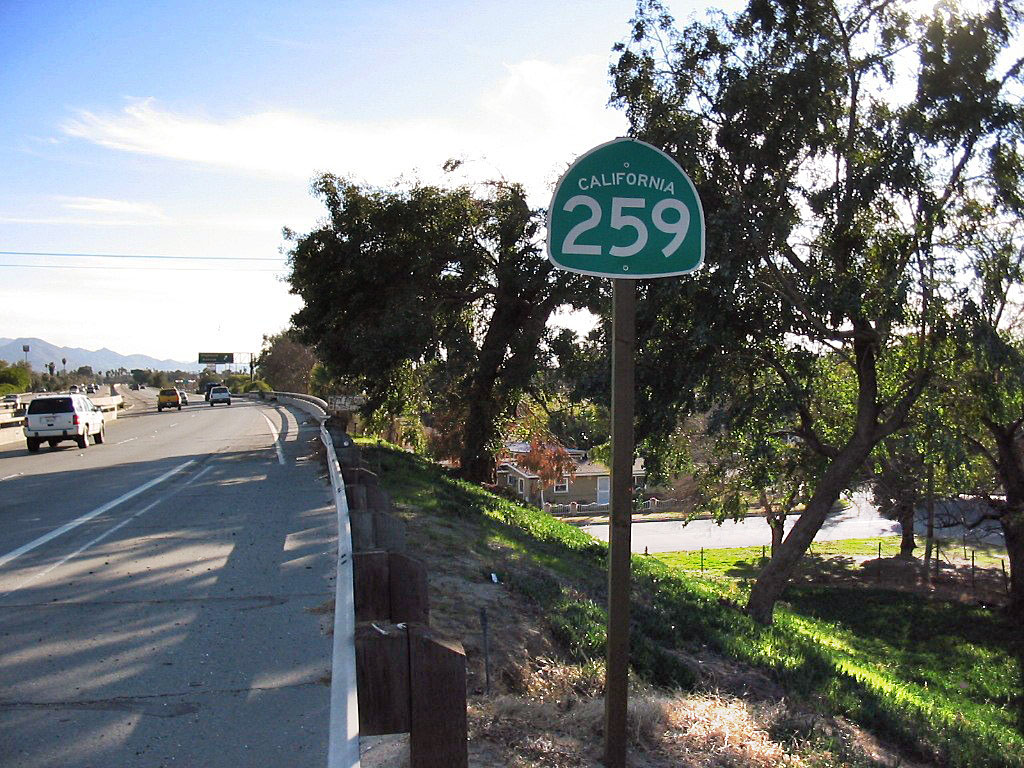 California State Highway 259 sign.